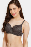 Rosaline Padded Wired 3/4th Coverage Lace Bra - Forged Iron — thumbnail 3